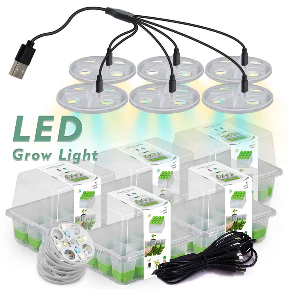Seed Starter Tray - LED-groeilicht Zaailing Starter Tray Kit met